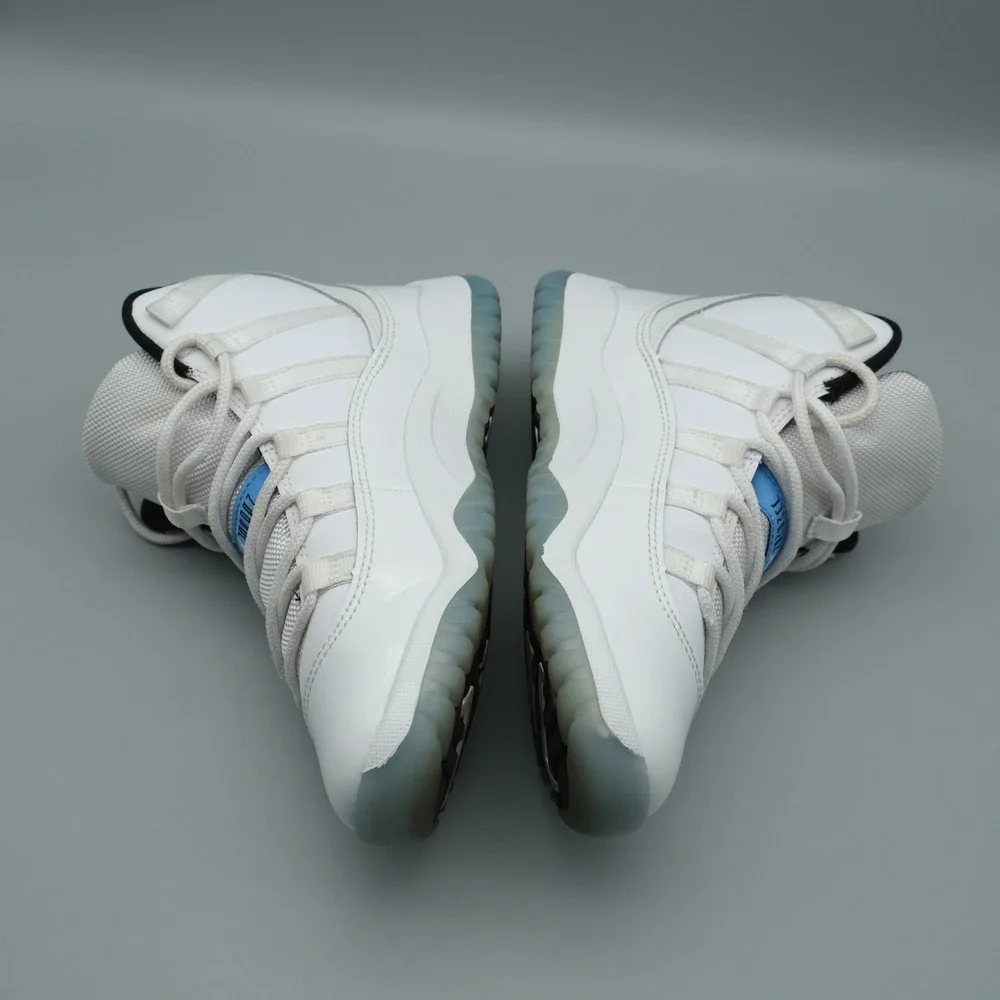Jordan 11 Retro Legend Blue Kids White Blue Basketball Sneakers 3Y 378039-104